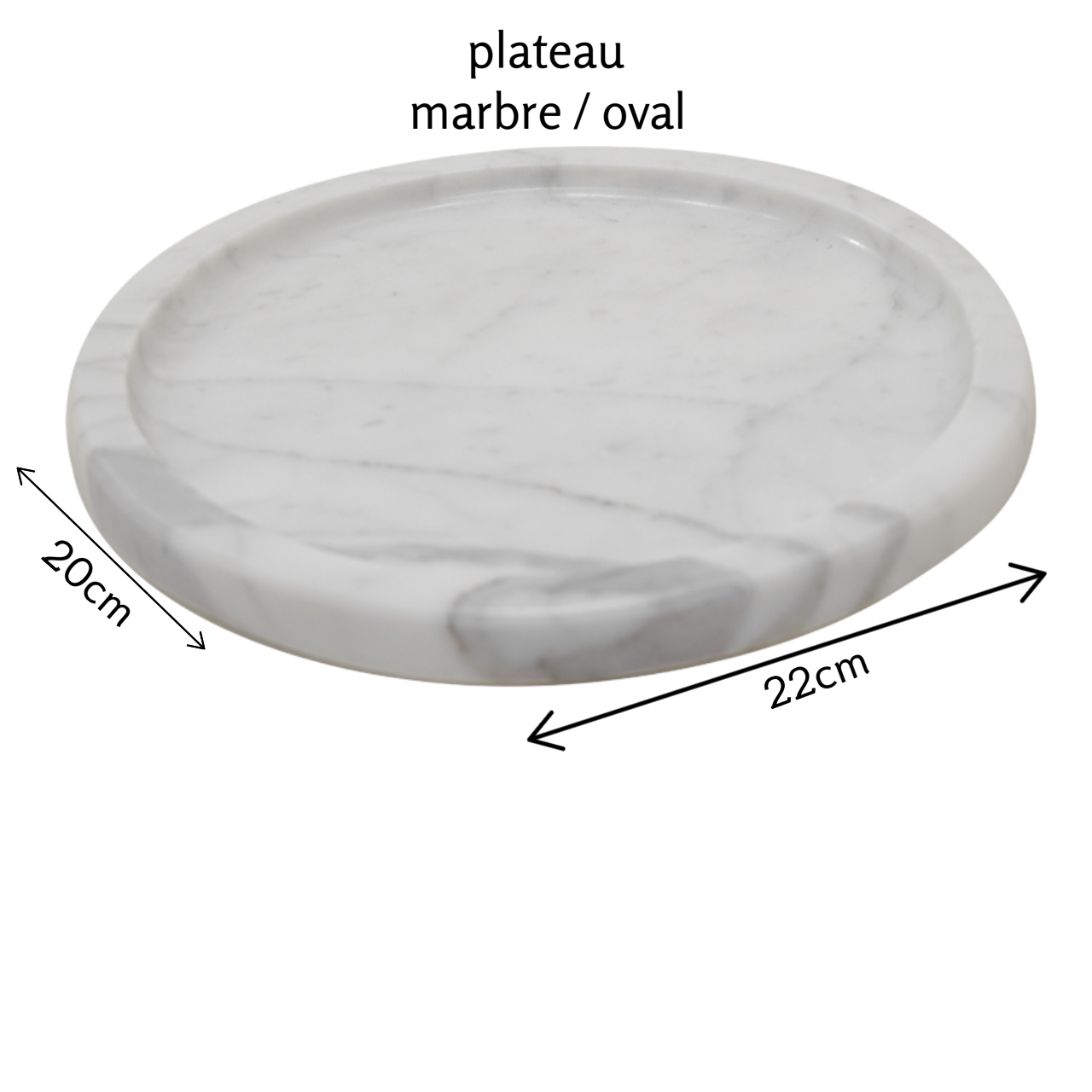 Plateau en Marbre 22x20cm – Décoration Élégante