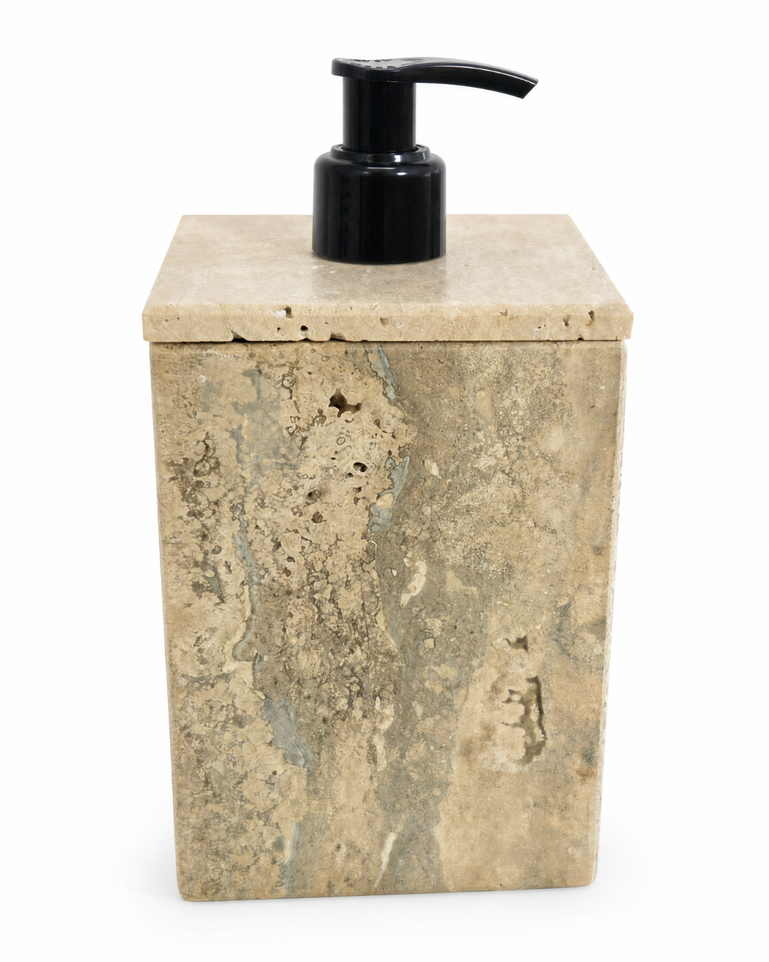 Porte-Savon Liquide en Marbre Naturel – Distributeur Élégant pour Salle de Bain
