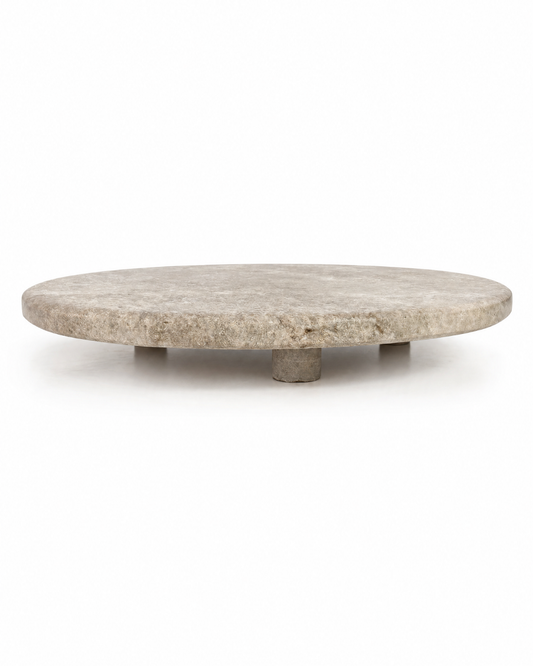 Plateau Circulaire en Marbre Naturel – Décoration Luxe